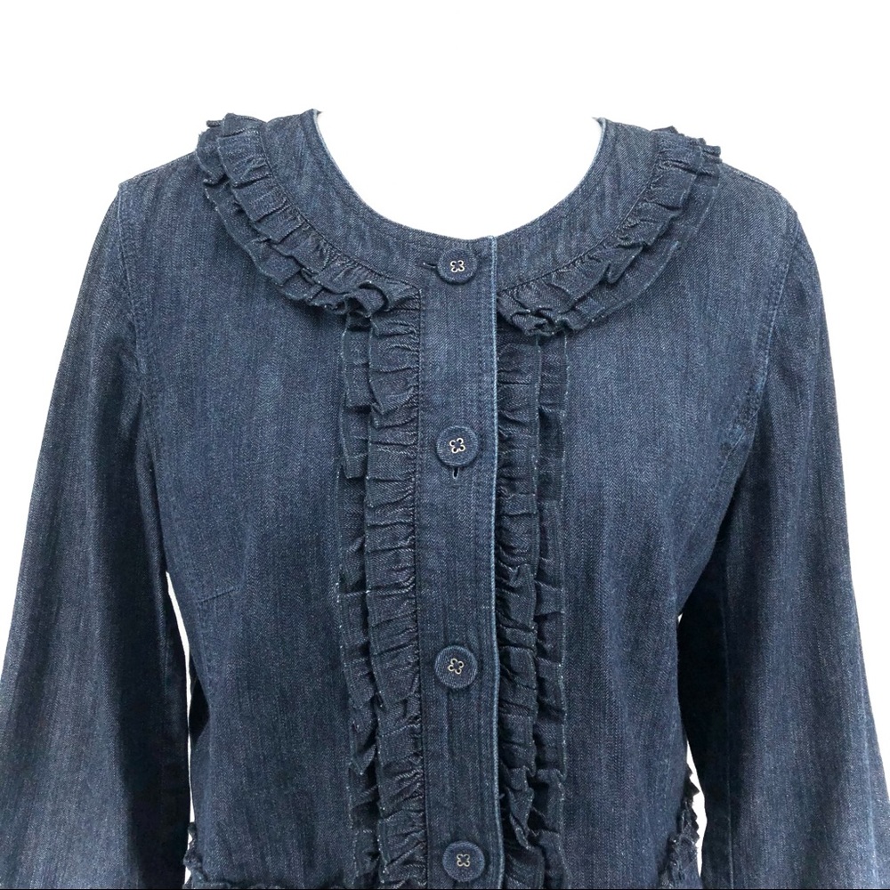 Loft Blue Jean Button Down Jacket - image 2